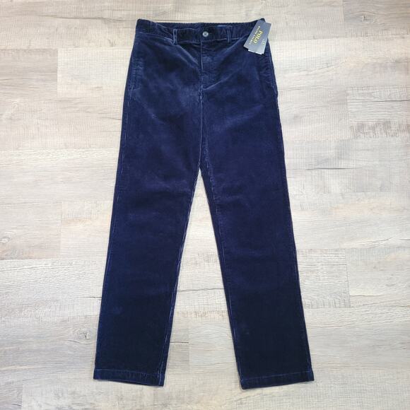 NWT Polo Ralph Lauren Boys Size 18 Navy Blue Corduroy Pants Straight Leg - Picture 1 of 10